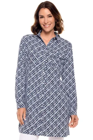 Women's Santorini Tunic Shirt  |  Navy Gulf Stream Stripe