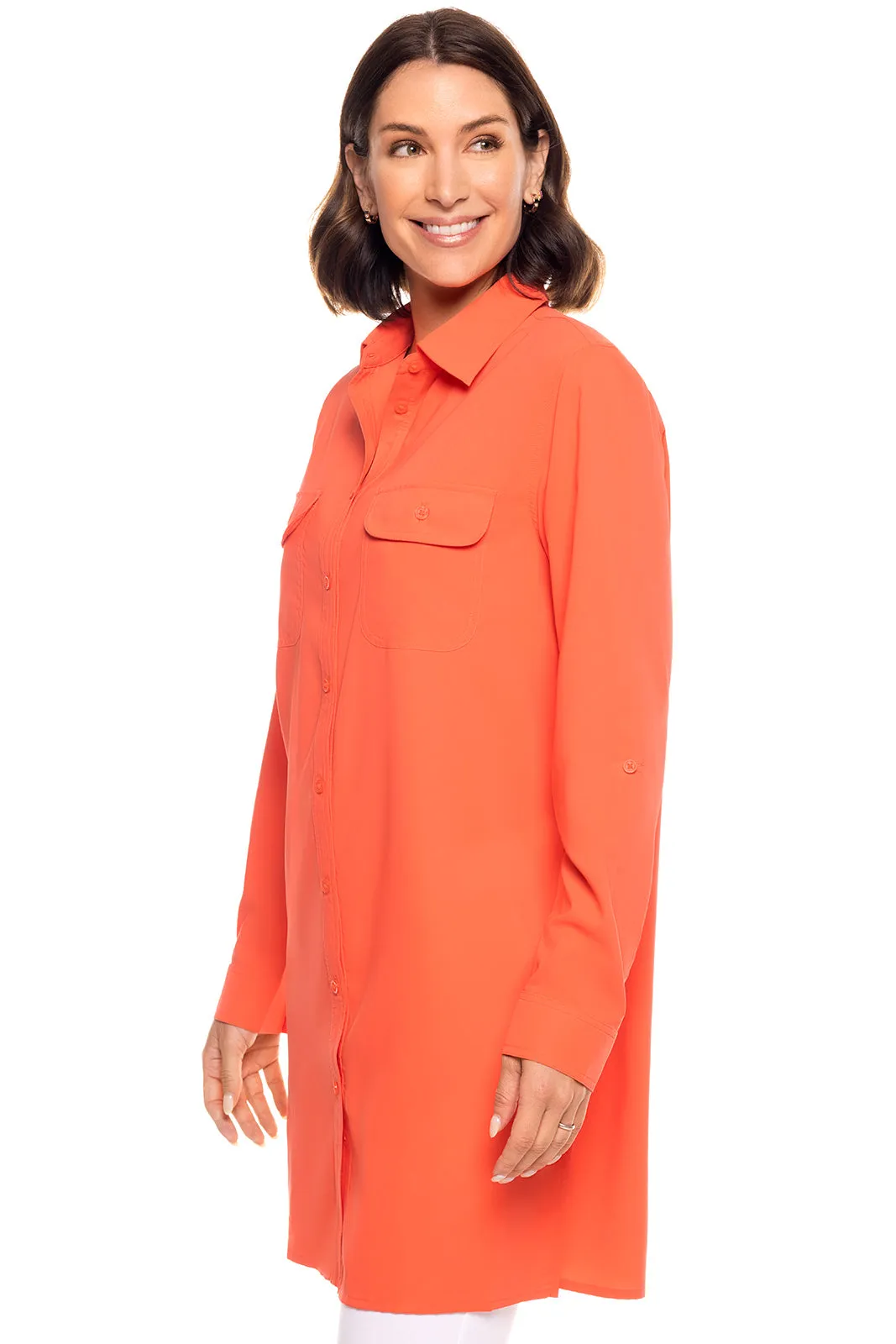 Women's Santorini Tunic Shirt  |  Vivid Coral