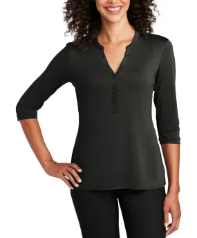 Women's Short Sleeve Button Down Henley Performance Shirt