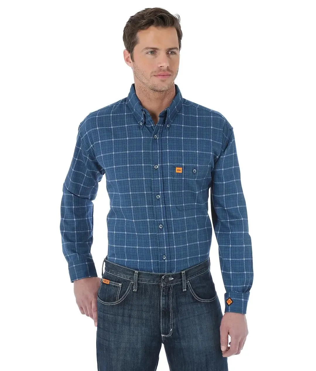 WRANGLER - FR Lightweight Men's Shirt - Royal Blue Plaid