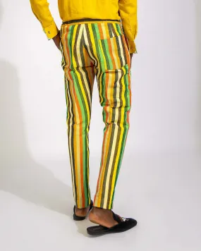 Yellow Aso Oke Trouser