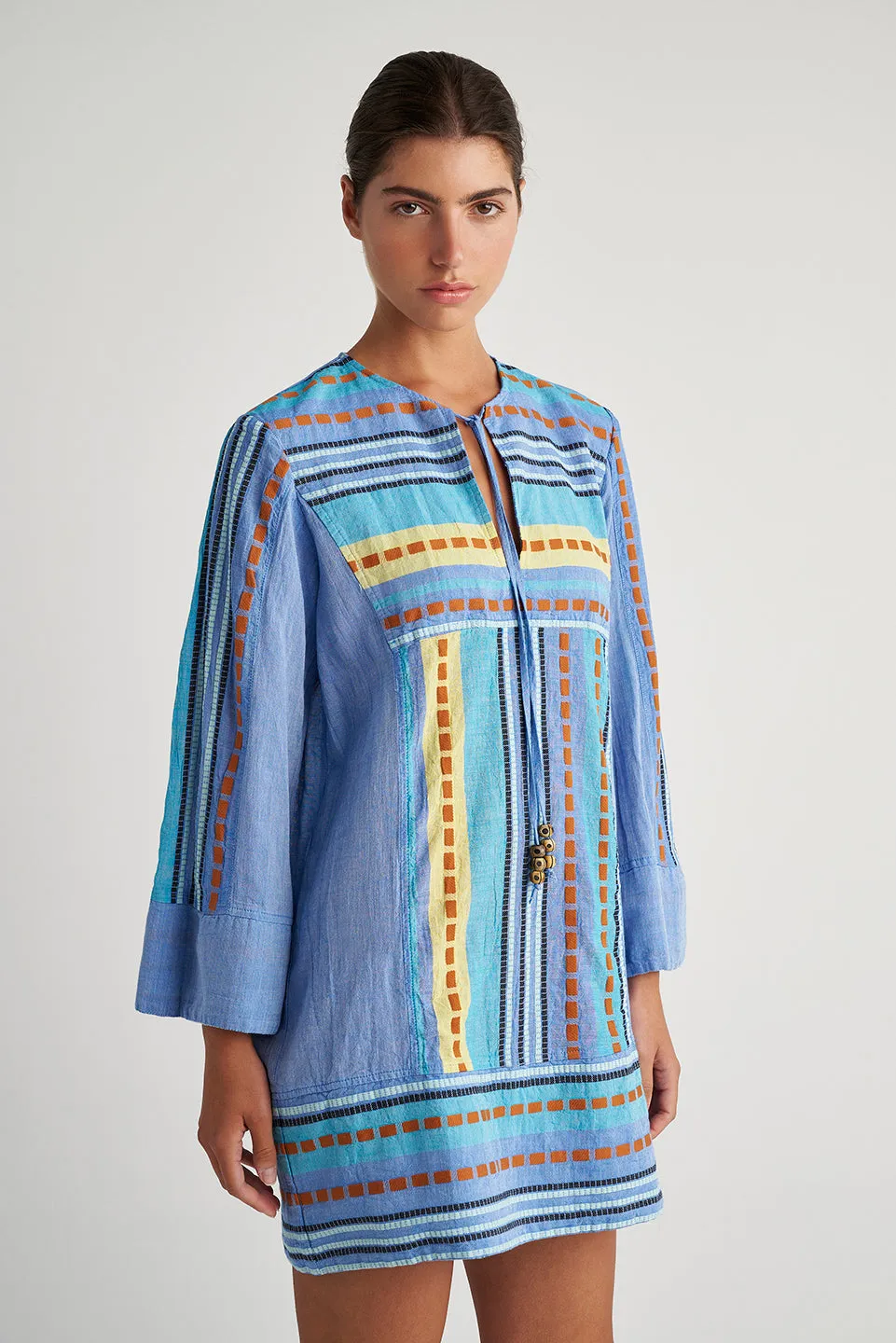 Zakar Tunic Dress in Alonissos Blue