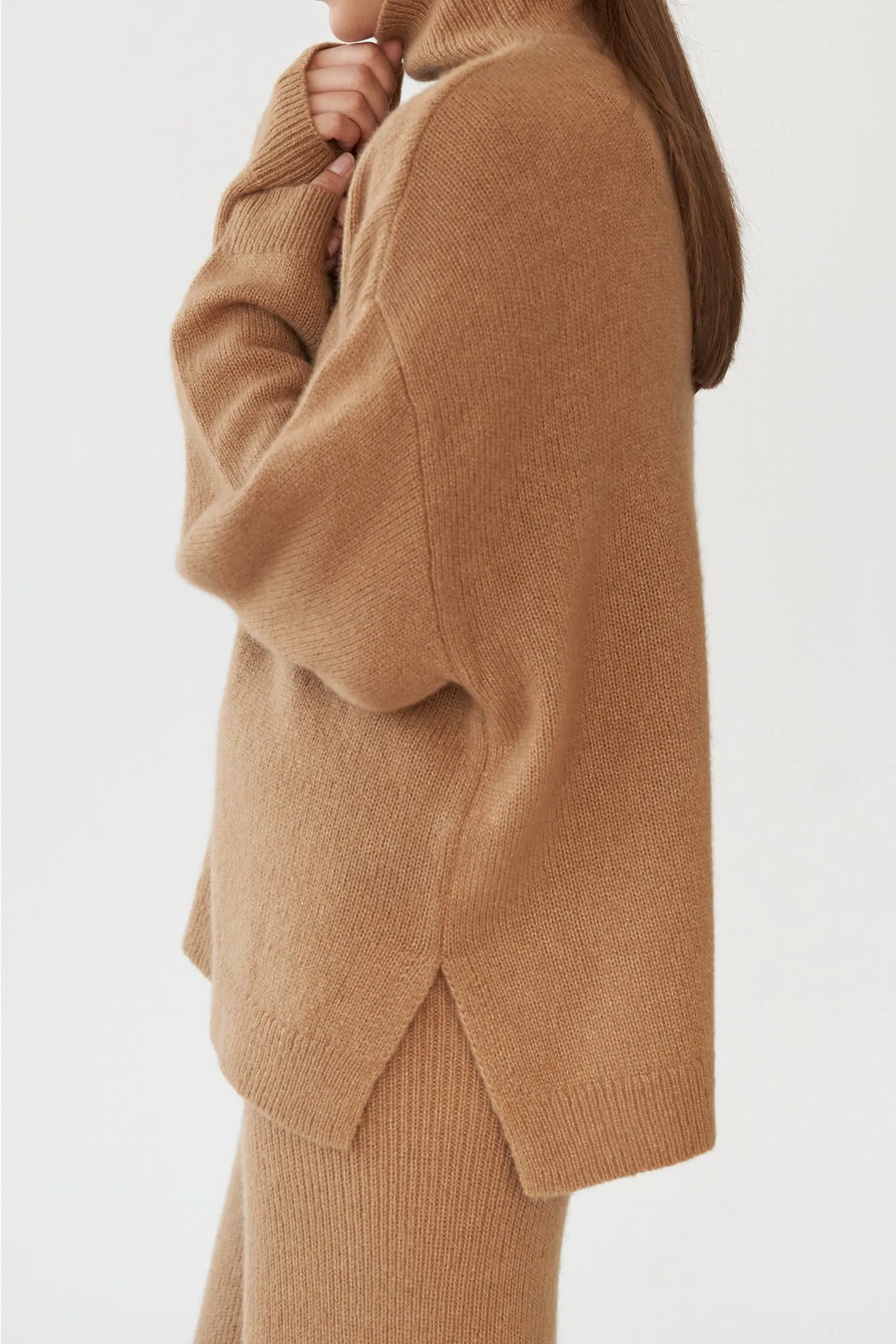 ZIGGA KNIT PANTS - CAMEL - SILK/CASHMERE