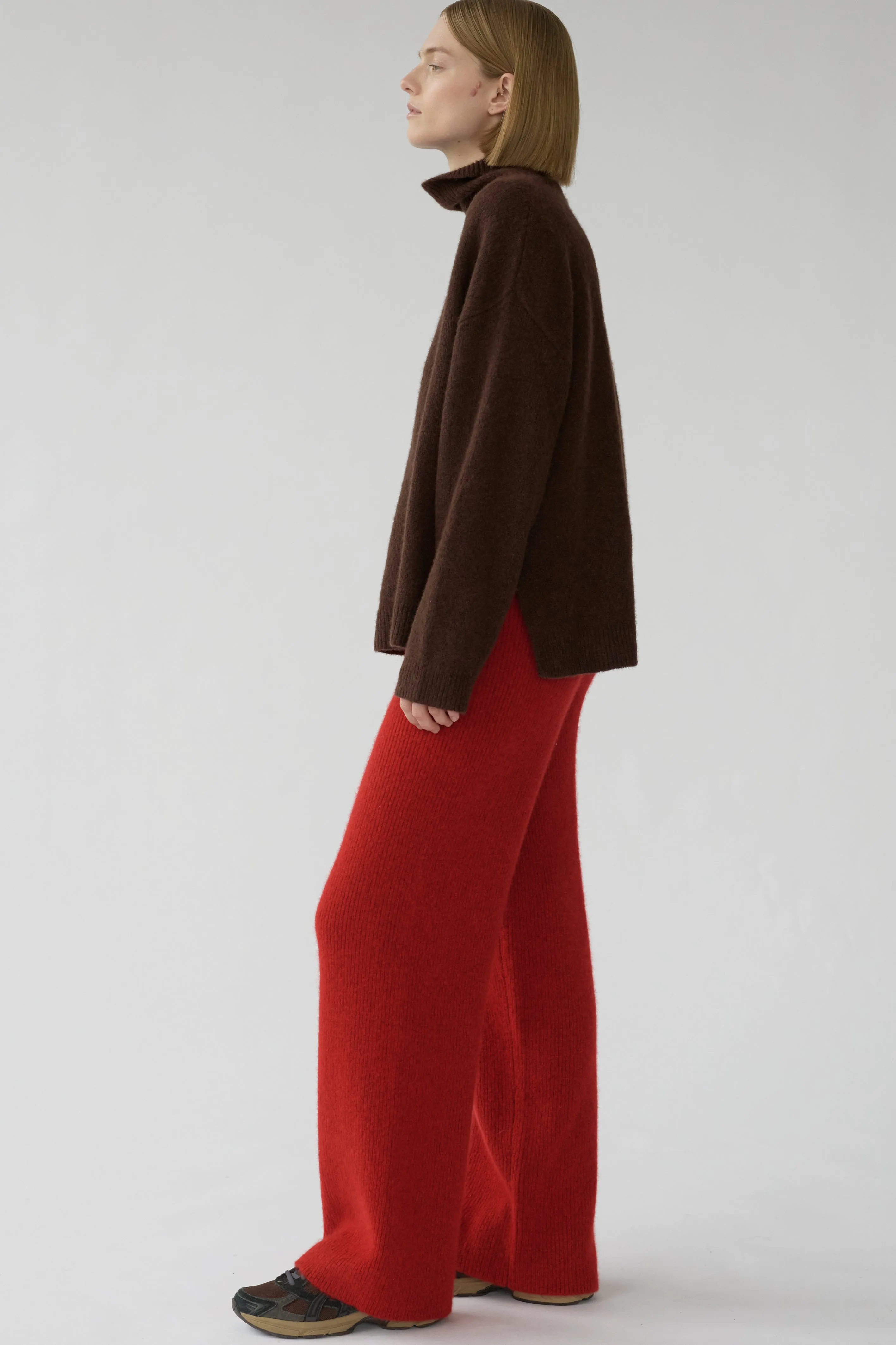 ZIGGA KNIT PANTS - CARDINAL RED - SILK/CASHMERE