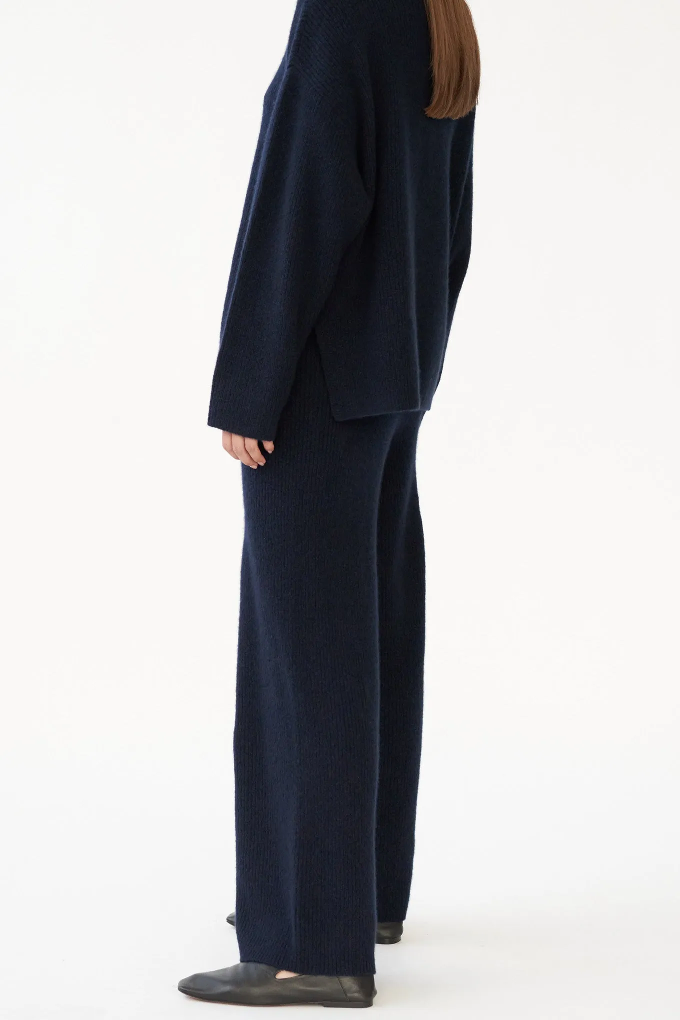 ZIGGA KNIT PANTS - NAVY - SILK/CASHMERE