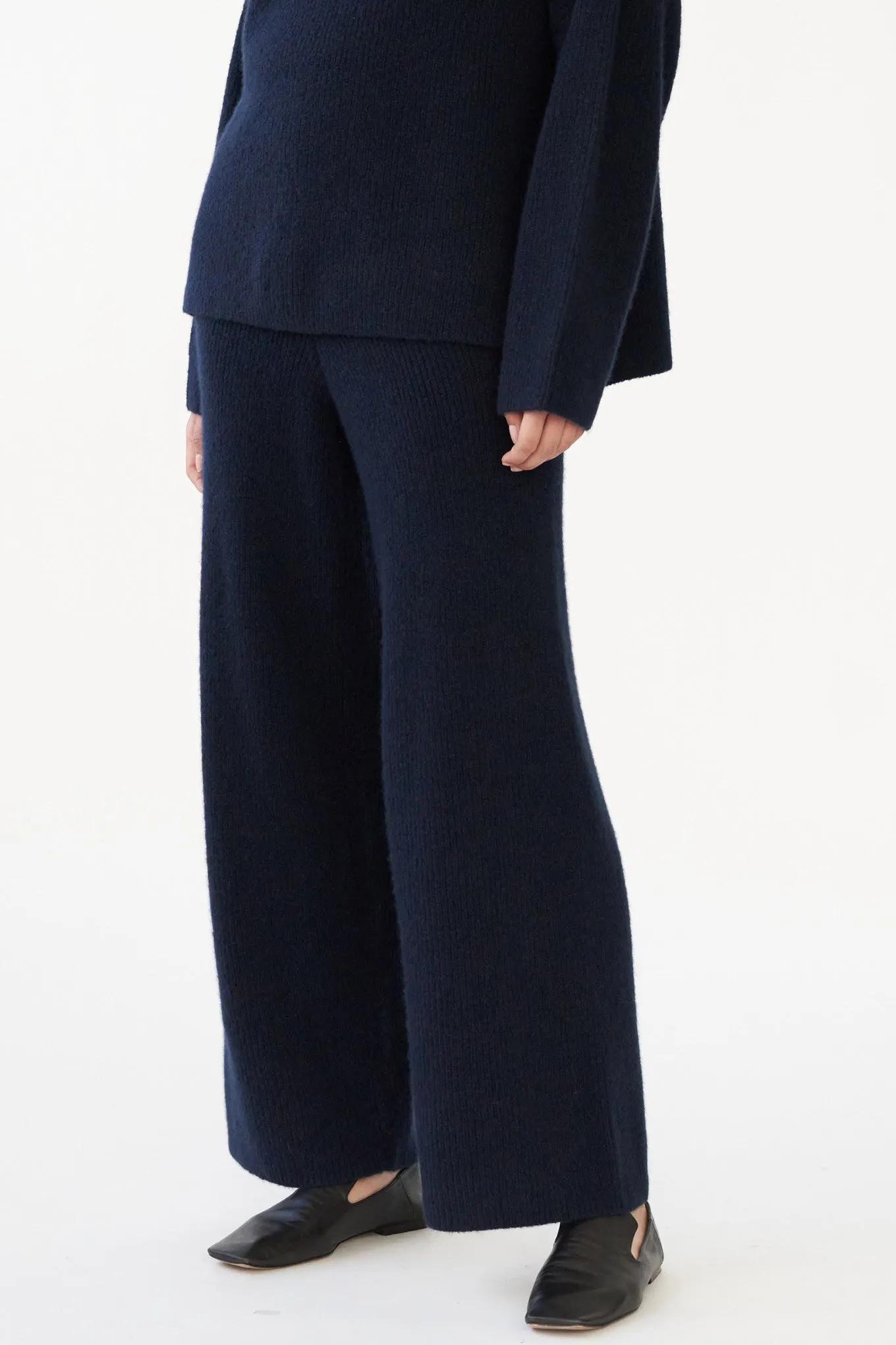 ZIGGA KNIT PANTS - NAVY - SILK/CASHMERE